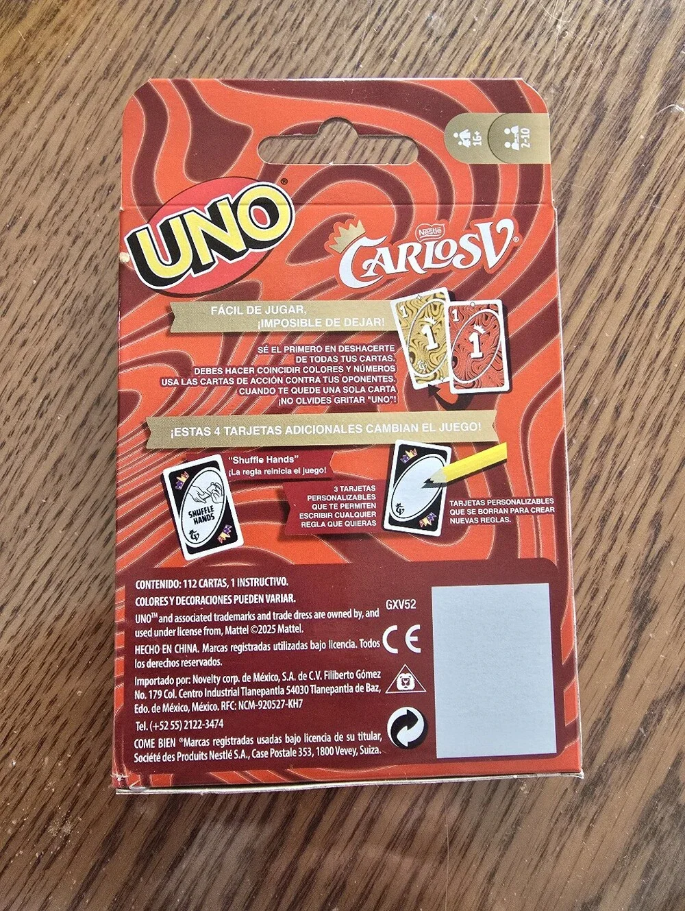 Mattel UNO Carlos V Nestle Card Game Special Edition